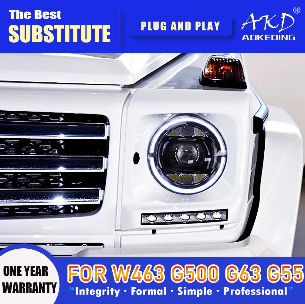 AKD Head Lamp for BENZ W463 LED Headlight 2007-2021 Headlights G55 G63 G500 DRL Turn Signal High Beam Angel Eye Projector Lens
AKD Head Lamp for BENZ W463 LED Headlight 2007-2021 Headlights G55 G63 G500 DRL Turn Signal High Beam Angel Eye Projector Lens