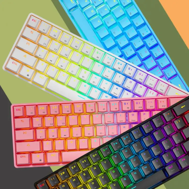 61 Key Mechanical Keyboard Bluetooth Gamer Keyboard Blue & Red Switch Rechargeable RGB Wired Gaming Keyboards Supports 4 Devices
61 Key Mechanical Keyboard Bluetooth Gamer Keyboard Blue & Red Switch Rechargeable RGB Wired Gaming Keyboards Supports 4 Devices