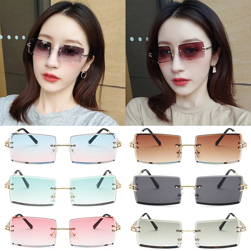 UV400 Shades Eyewear Rimless Sunglasses Sun Glasses Vintage Rectangle Fashion Trendy Summer Decorative Eyeglasses Without Border
UV400 Shades Eyewear Rimless Sunglasses Sun Glasses Vintage Rectangle Fashion Trendy Summer Decorative Eyeglasses Without Border