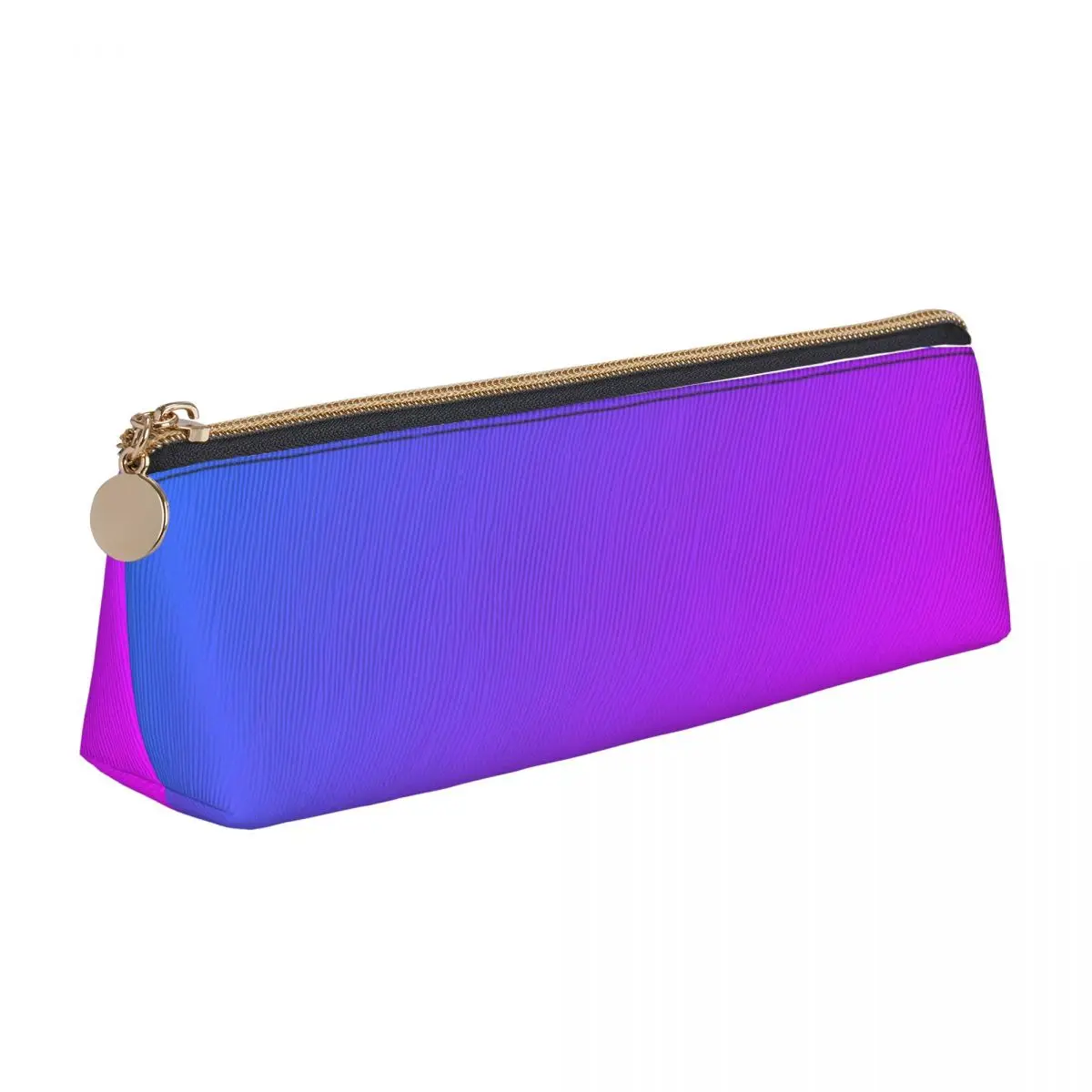 

Pink Miami Ombre Triangle Pencil Case Aqua Blue Gradient College Big Zipper Pencil Box Teenager Fashion Leather Pen Bag