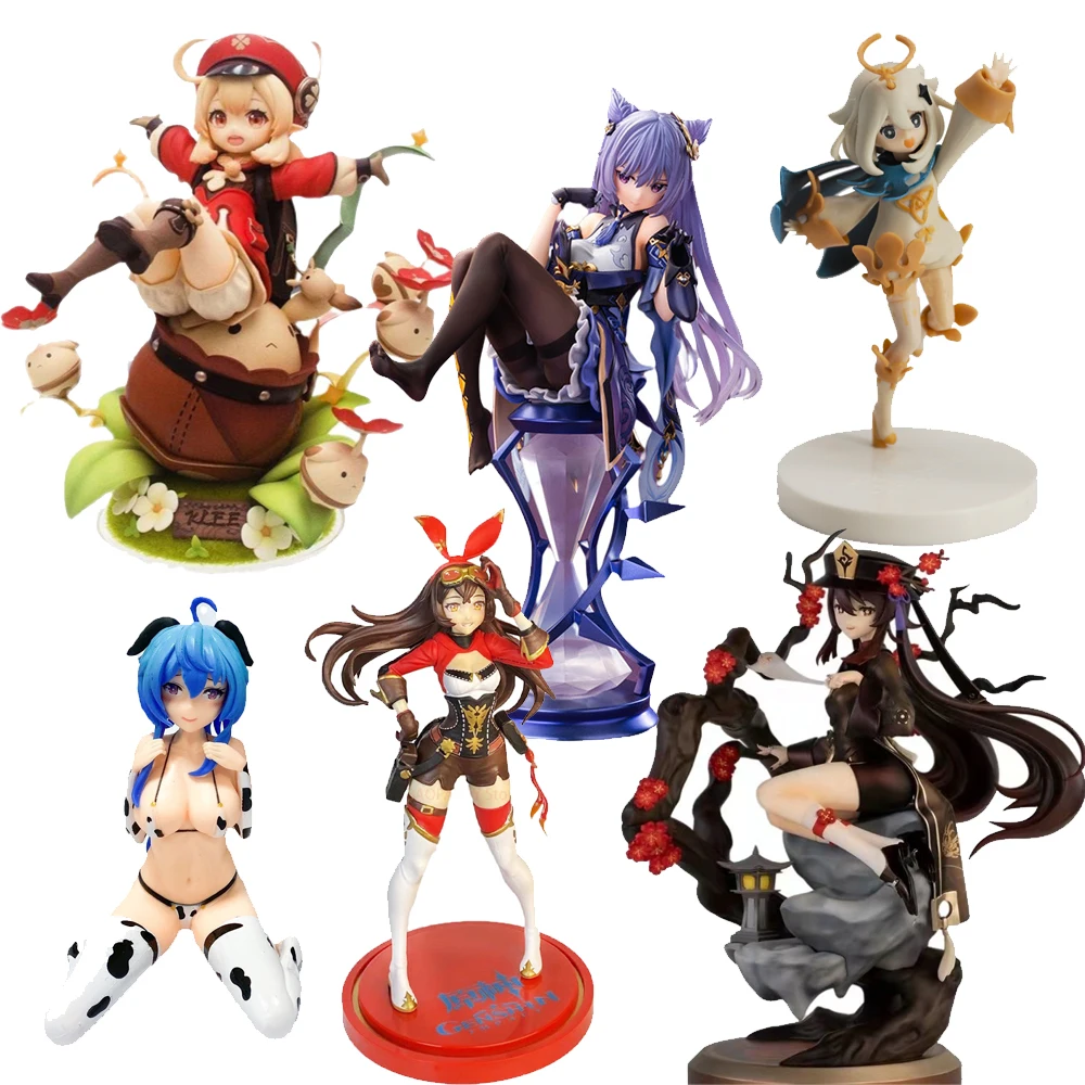 

Genshin Impact Anime Figure 18cm Hutao Keqing Paimon Klee Ganyu Amber PVC Action Figurine Collectible Model Doll Kawaii Toy Gift