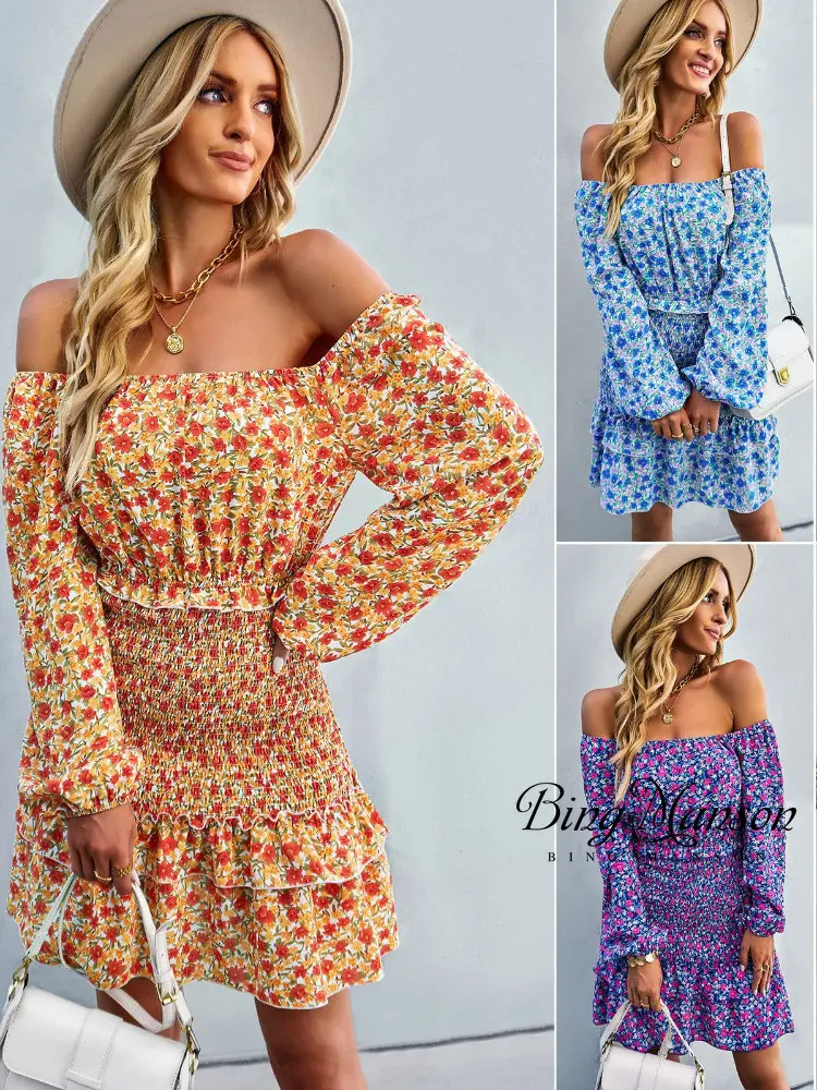 2022 Autumn Winter Long Sleeve Dress Elegant Floral One Shoulder Printed Women's Dress Daywear Fashion Vest Holiday Party Dress
2022 Autumn Winter Long Sleeve Dress Elegant Floral One Shoulder Printed Women's Dress Daywear Fashion Vest Holiday Party Dress