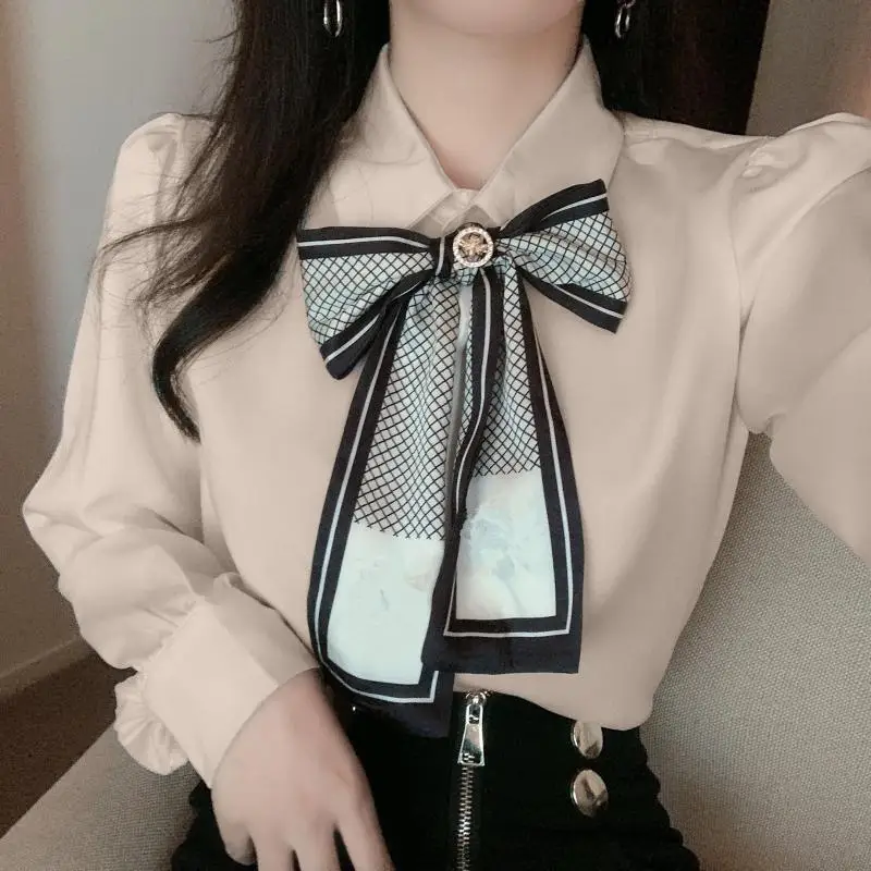 Women Clothes French Fashion Bow Chiffon Blouse 2023 New Chic Long Sleeve Solid Elegant Party Date Office Lady All-match Shirts
Women Clothes French Fashion Bow Chiffon Blouse 2023 New Chic Long Sleeve Solid Elegant Party Date Office Lady All-match Shirts