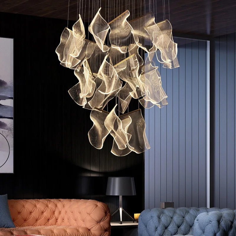 Modern Novelty Ceiling Chandelier living room decor lighting Stairs Pendant Lamp Dining room Hanging Light LED Light Guide plate
Modern Novelty Ceiling Chandelier living room decor lighting Stairs Pendant Lamp Dining room Hanging Light LED Light Guide plate