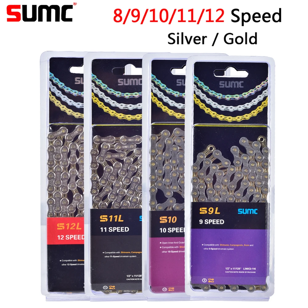 SUMC 9/10/11/12 speed MTB chain mountain road bicycle chain semi hollow bicycle chain 116L 11v current bike accessories
SUMC 9/10/11/12 speed MTB chain mountain road bicycle chain semi hollow bicycle chain 116L 11v current bike accessories