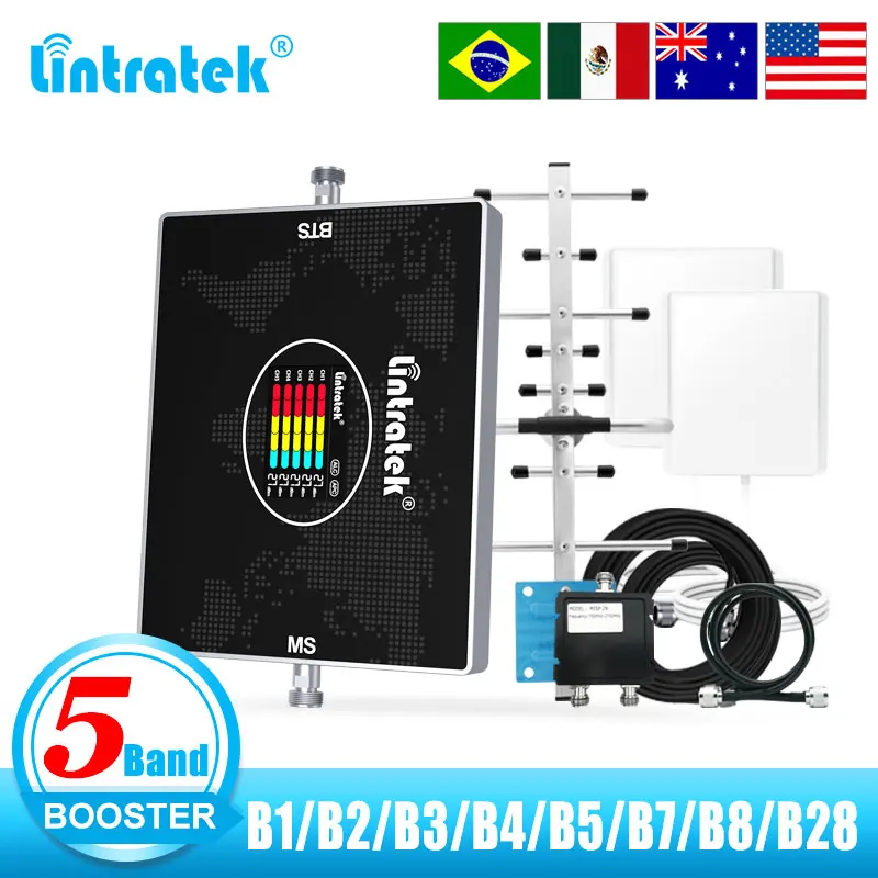 Lintratek 5 Диапазонный сотовый усилитель 700 900 1800 2100 2600 850 1700 1900 GSM 2G 3G 4G усилитель сигнала 2-полосный ретранслятор антенный комплект
Lintratek 5 Диапазонный сотовый усилитель 700 900 1800 2100 2600 850 1700 1900 GSM 2G 3G 4G усилитель сигнала 2-полосный ретранслятор антенный комплект