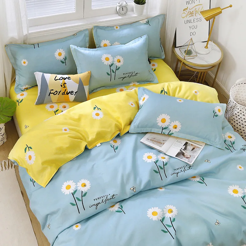 Lovely Daisy Print King Size Bedding Set Queen High Quality Washed Cotton Duvet Cover Set with Flat Sheet Quilt Cover Pillowcase
Lovely Daisy Print King Size Bedding Set Queen High Quality Washed Cotton Duvet Cover Set with Flat Sheet Quilt Cover Pillowcase