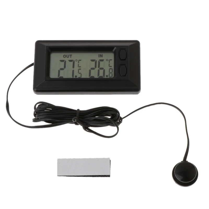 

Auto Car LCD Digital Display Thermometer with 1.5m Cable Work with 1.5m Cable Vehicles for Car Houses Offices Workshops
