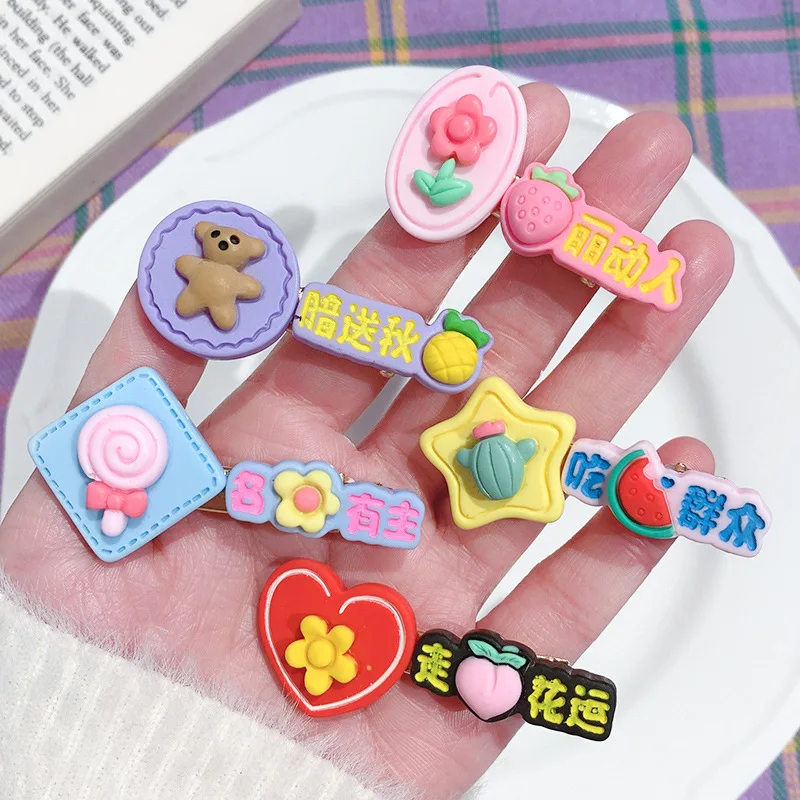Korean Style Women Hair Accessories Cartoon Hair Clip Flower Hairclip Cute Headdress Print Hairpins For Girls Chinese Characters
Korean Style Women Hair Accessories Cartoon Hair Clip Flower Hairclip Cute Headdress Print Hairpins For Girls Chinese Characters