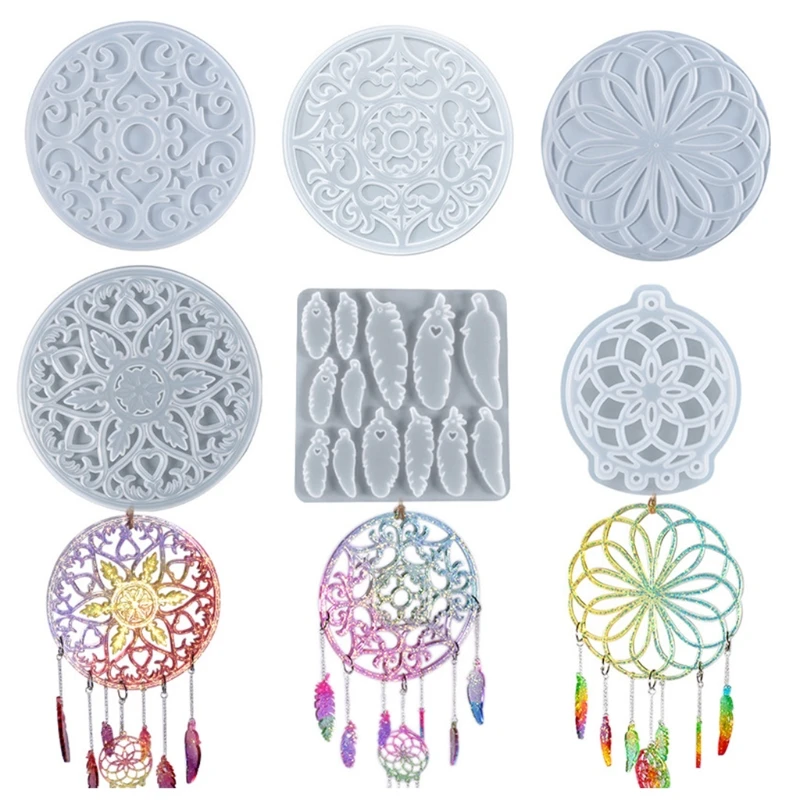 

Dream Catcher Wind Chimes Epoxy Resin Mold Hanging Ornaments Silicone Mould DIY Crafts Jewelry Home Decorations Casting Tool