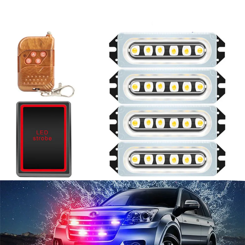 1 To 4 Car LED Grille Strobe Light Wireless Remote Control Daytime Running Light Front Grill Lights 12V-24V 18W Car Accessories
1 To 4 Car LED Grille Strobe Light Wireless Remote Control Daytime Running Light Front Grill Lights 12V-24V 18W Car Accessories