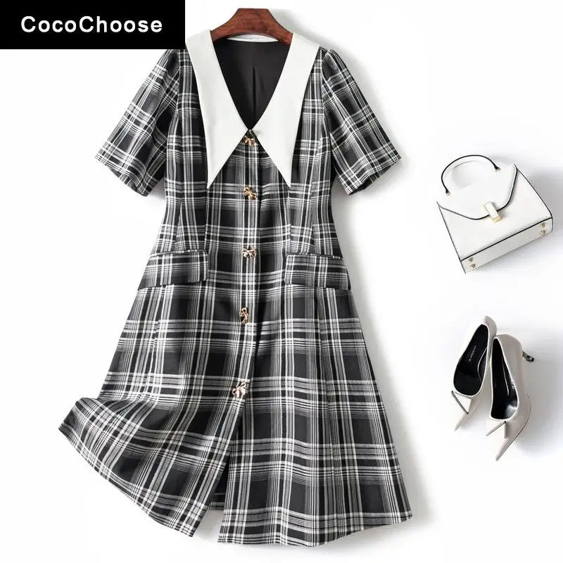 Preppy Style Women Plaid Dress Summer 2022 Fashion Urban Girls Cute Bow Button Down A-line Short Sleeve Check Mini Dresses Black
Preppy Style Women Plaid Dress Summer 2022 Fashion Urban Girls Cute Bow Button Down A-line Short Sleeve Check Mini Dresses Black