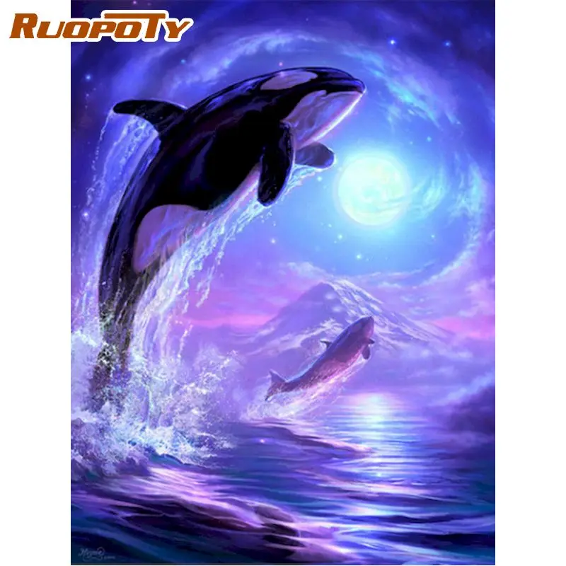 RUOPOTY Diamond Painting dolphin Animal 5D DIY Full Square Round Diamond Embroidery Mosaic Cross Stitch Moon Home Decor
RUOPOTY Diamond Painting dolphin Animal 5D DIY Full Square Round Diamond Embroidery Mosaic Cross Stitch Moon Home Decor
