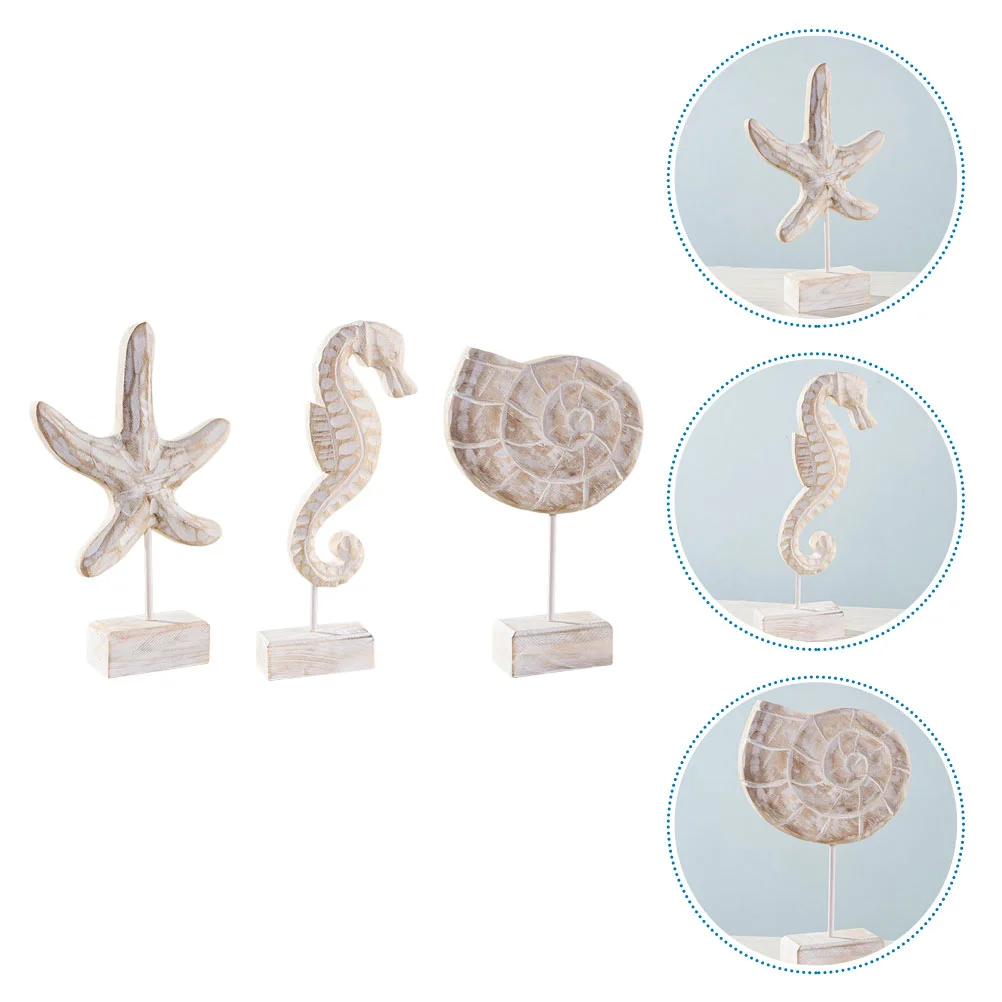 3pcs Modern Nautical Wood Sculpture Home Decor Rustic Seahorse Conch Figurines Beach Table Sculptures with Base for Beach
3pcs Modern Nautical Wood Sculpture Home Decor Rustic Seahorse Conch Figurines Beach Table Sculptures with Base for Beach