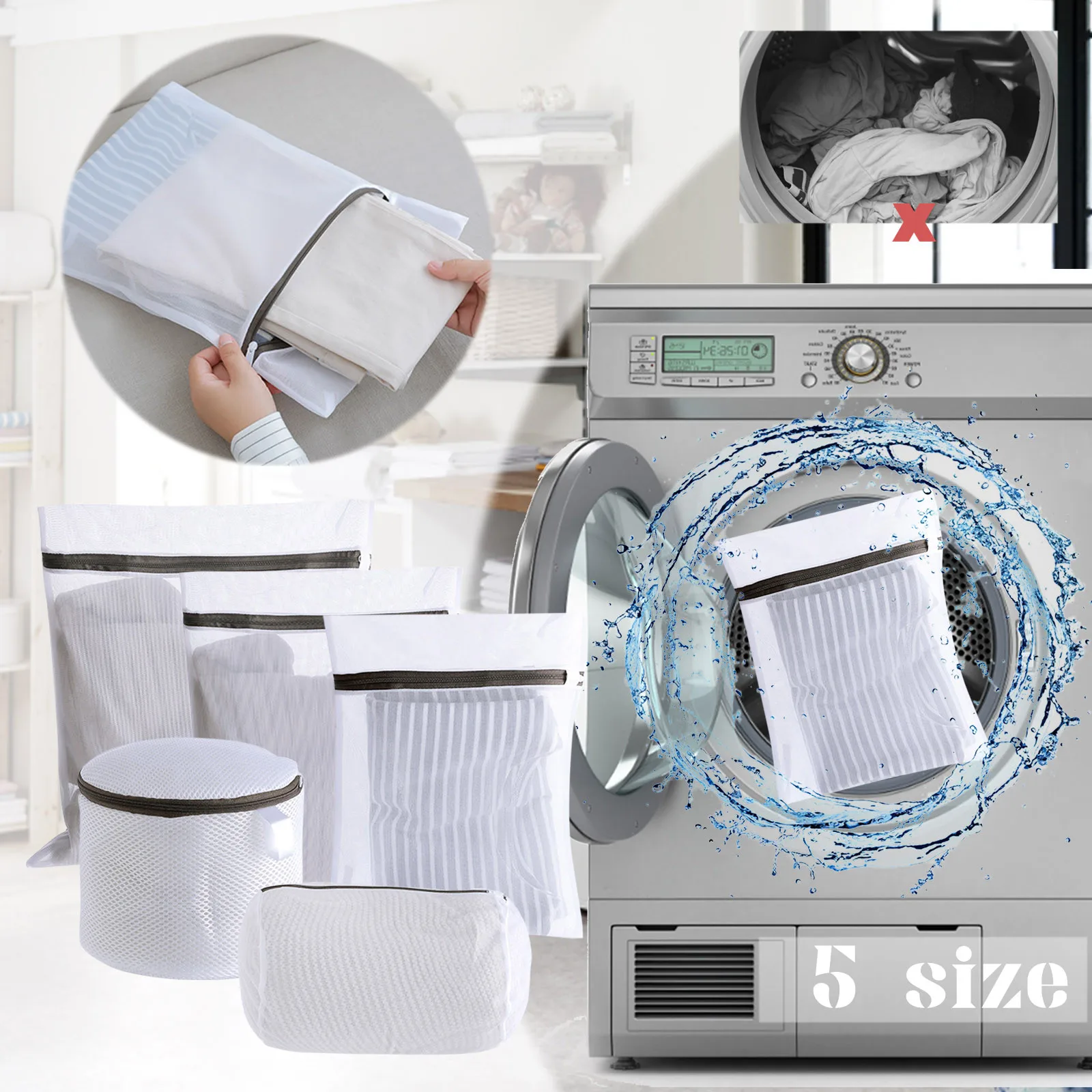 5Pcs Durable Fine Mesh Laundry Bags For Delicates With Premium Zipper Travel Storage Organize Bag Clothing Washing Bags For
5Pcs Durable Fine Mesh Laundry Bags For Delicates With Premium Zipper Travel Storage Organize Bag Clothing Washing Bags For