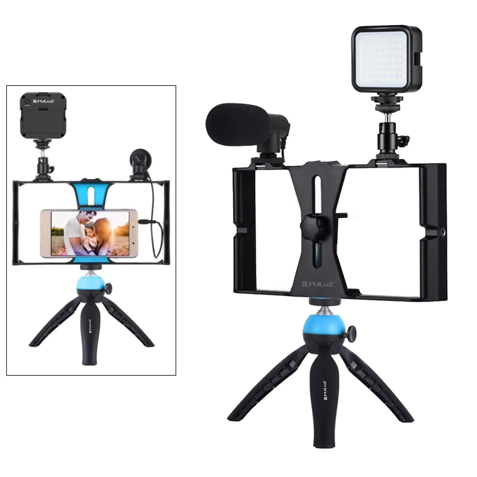 Smartphone Video Rig, Filmmaking Case, Phone Video Stabilizer Grip Tripod Mount for Videomaker Film-Maker Video-grapher - Blue
Smartphone Video Rig, Filmmaking Case, Phone Video Stabilizer Grip Tripod Mount for Videomaker Film-Maker Video-grapher - Blue