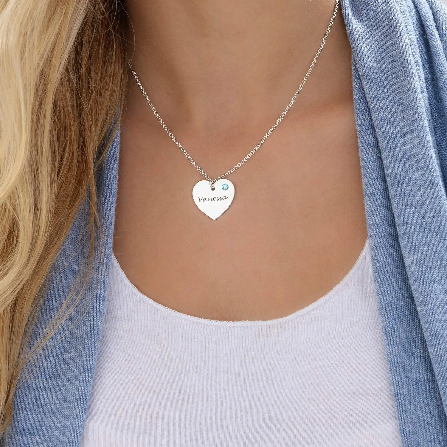 Customized Engraved Name Necklace For Women Personalized Sterling Silver Chain Necklace With Heart Pendants Jewelry Gift
Customized Engraved Name Necklace For Women Personalized Sterling Silver Chain Necklace With Heart Pendants Jewelry Gift