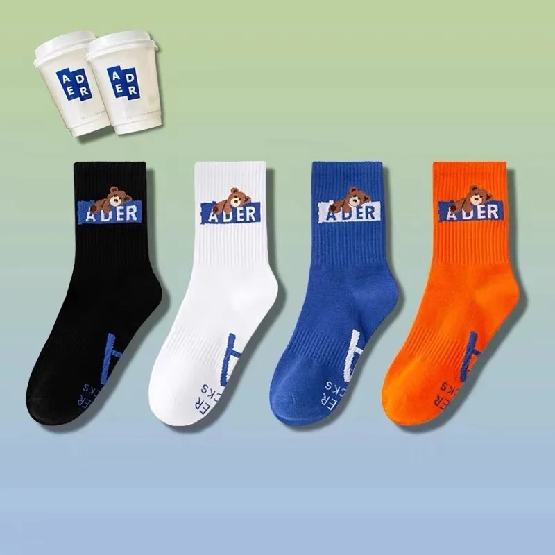 Korean Chao brand ader Cartoon Bear socks Street hip hop sports men and women lovers Harajuku pure cotton medium tube socks
Korean Chao brand ader Cartoon Bear socks Street hip hop sports men and women lovers Harajuku pure cotton medium tube socks