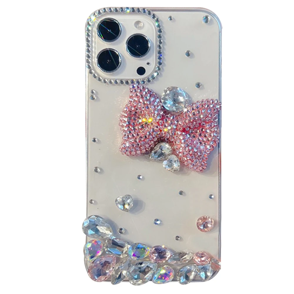

Ins Luxury Rhinestone Pink Bow Phone Case For Samsung A73 A72 A71 A70 A60 A54 A53 A52 A51 A50 A42 A 33 32 31 23 22 21 20 14 13 S