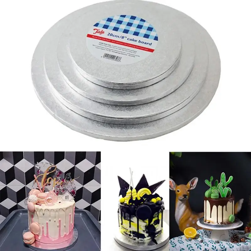 Cake Boards Portable Aluminum Foil Cake Round Platter Tray Reusable Cardboard Cake Holder For Kitchen Baking Accessories
Cake Boards Portable Aluminum Foil Cake Round Platter Tray Reusable Cardboard Cake Holder For Kitchen Baking Accessories