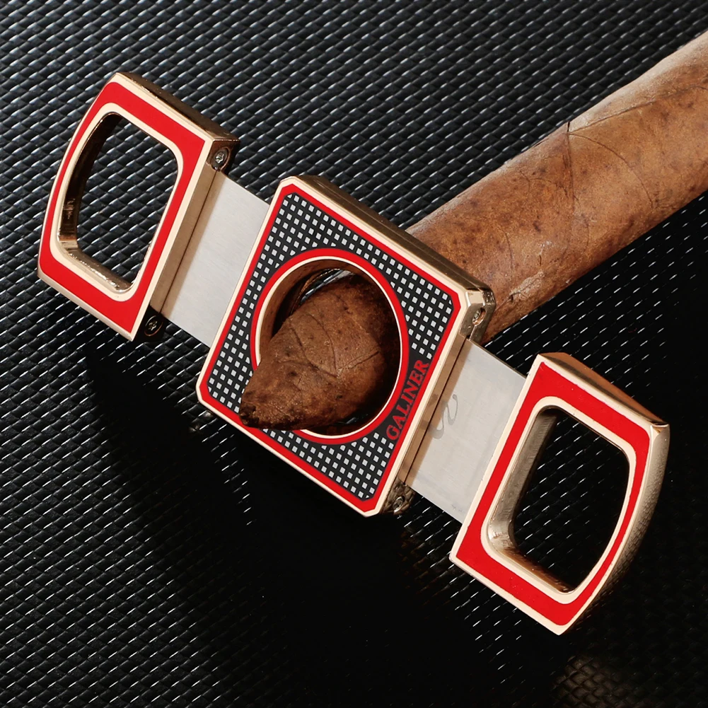 GALINER Luxury Cigar Cutter Black Blade Knife Double Cut Metal Cut Tobacco Cutting For Tobacco Guillotine Cigar Knife
GALINER Luxury Cigar Cutter Black Blade Knife Double Cut Metal Cut Tobacco Cutting For Tobacco Guillotine Cigar Knife
