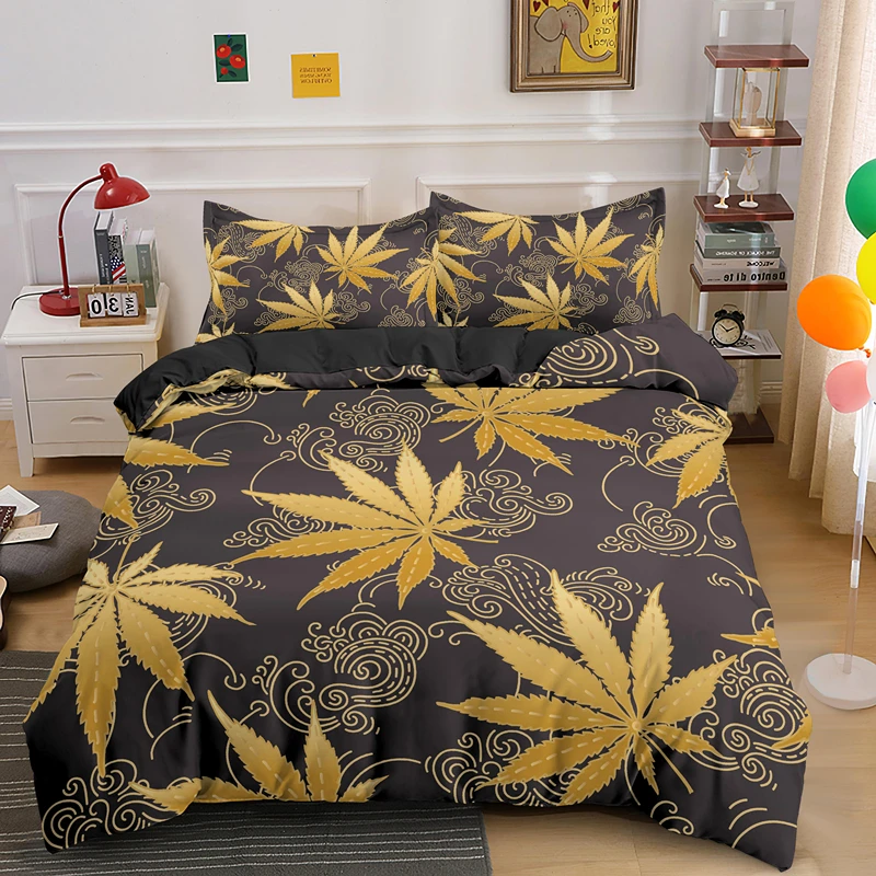 Hot Selling Psychedelic Queen King Bedding Set Weed Leaves Quilt Duvet Cover Sets With Pillowcase 2/3pcs
Hot Selling Psychedelic Queen King Bedding Set Weed Leaves Quilt Duvet Cover Sets With Pillowcase 2/3pcs