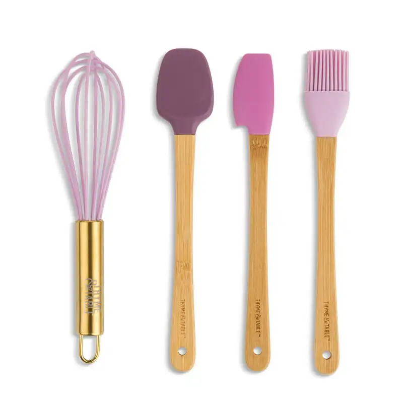 

Charming 11-Piece Lavender Kitchen Utensil Set - Includes Whisk, Spatula, Mini Loaf Pan, Cupcake Liners & More.