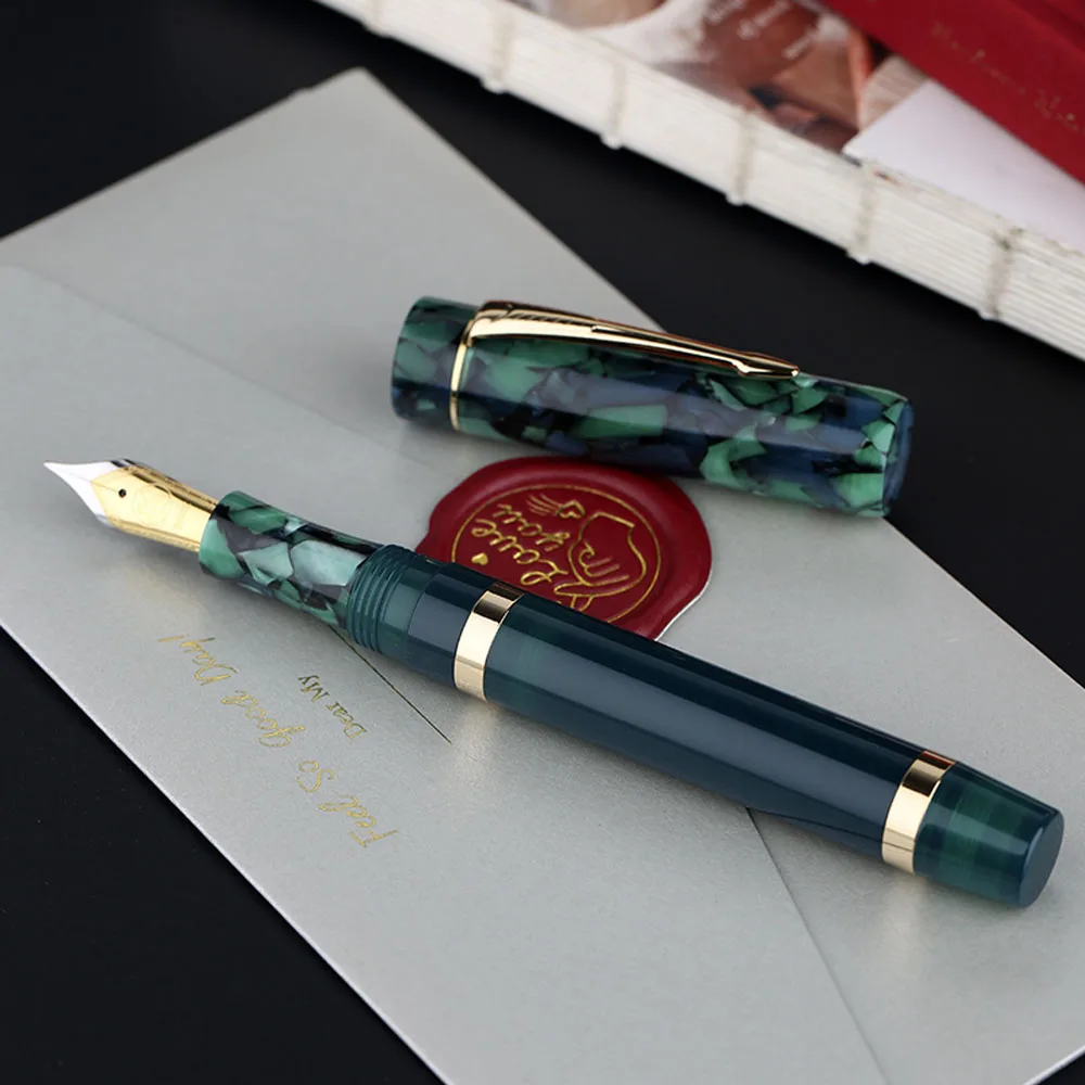 

Majohn M700 Resin Fountain Pen No.6 BOCK Nib F Nib 0.5mm with A Converter Germany Imported Ink Pen