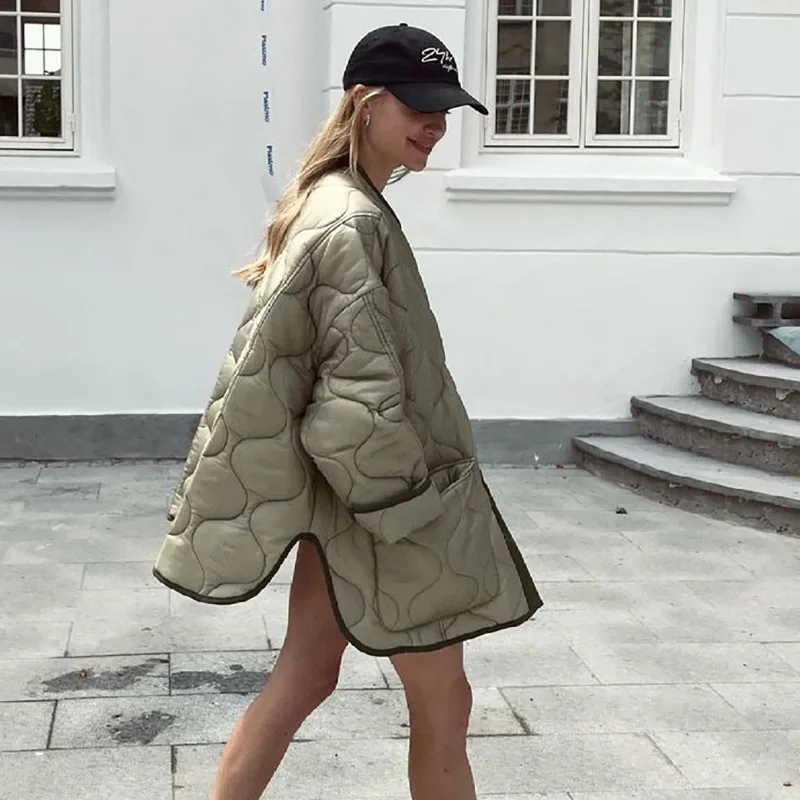 2021 Fall Winter Women's Loose Jackets Thin Parka Coats Oversize Round Neck Outwear Women's Coats Long Sleeve Cotton Clothing
2021 Fall Winter Women's Loose Jackets Thin Parka Coats Oversize Round Neck Outwear Women's Coats Long Sleeve Cotton Clothing