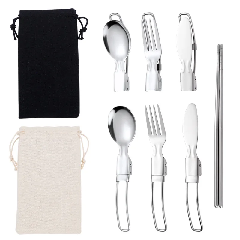 2022 New 5pcs/set Outdoor Camping Picnic Tableware Stainless Steel Portable Folding Spoon Fork Camping Cooking Picnic Set 
2022 New 5pcs/set Outdoor Camping Picnic Tableware Stainless Steel Portable Folding Spoon Fork Camping Cooking Picnic Set