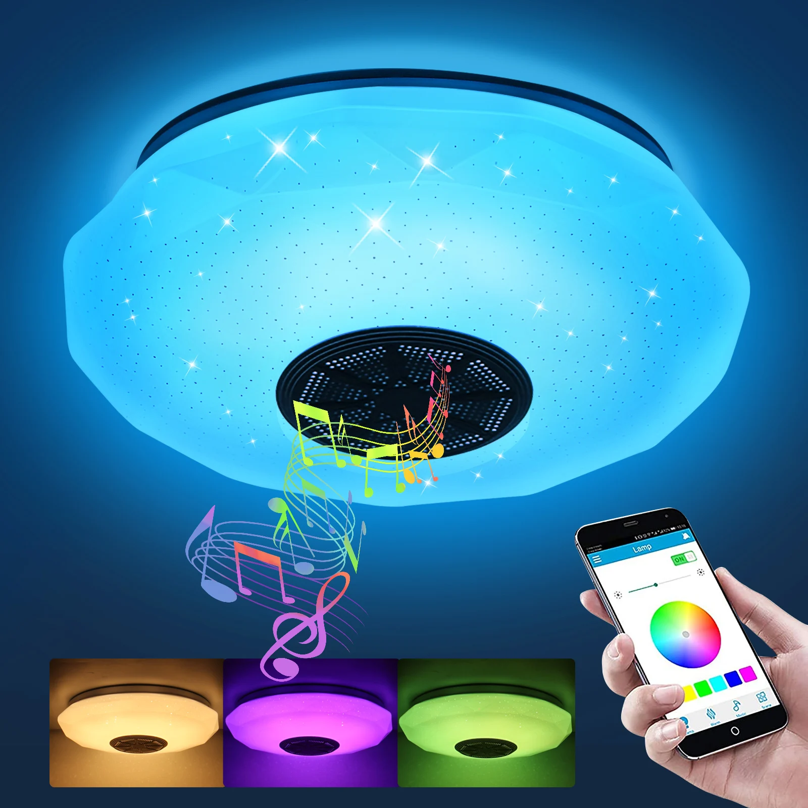 Музыкальный потолочный светильник LED Smart Bluetooth круглый
Музыкальный потолочный светильник LED Smart Bluetooth круглый