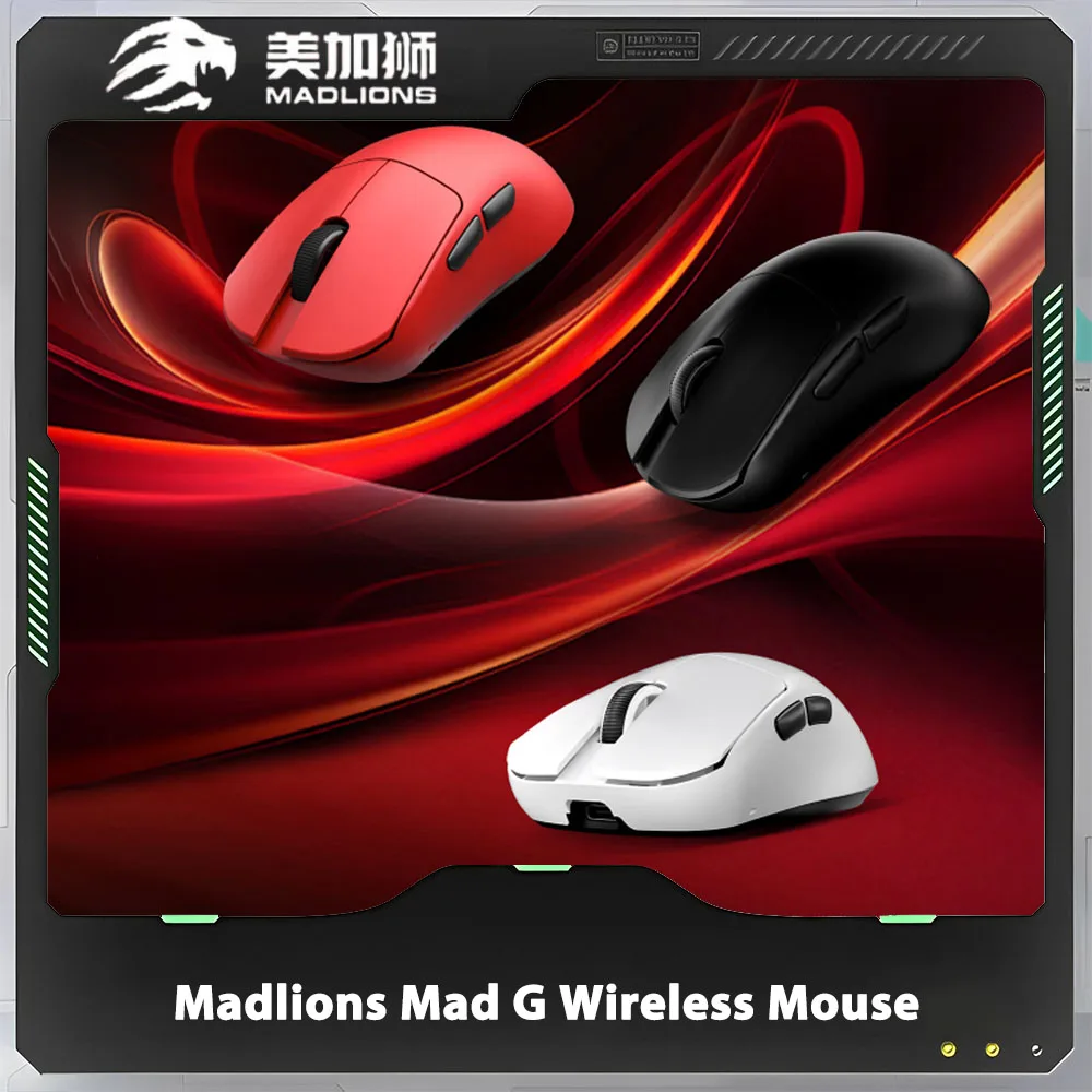 Беспроводная мышь Madlions Mad G Paw3395 Nordic52840 8k игровая легкая для киберспорта
