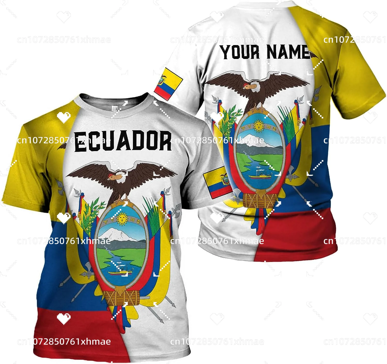 Personalizada Ecuador Flag Coat T-Shirt Men's Women's Casual Round Neck Oversized Short Sleeves Fashion Harajuku Street Tops
Personalizada Ecuador Flag Coat T-Shirt Men's Women's Casual Round Neck Oversized Short Sleeves Fashion Harajuku Street Tops