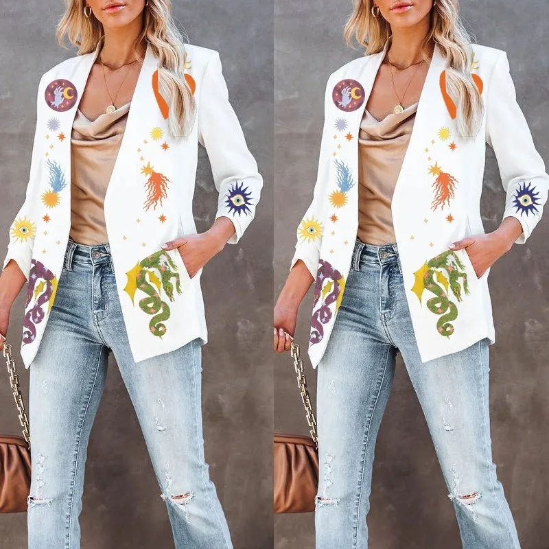 Autumn Women Suit Blazer Top Casual Fashion Long Sleeve Stand Collar Print Slim Fit Coat Jacket Outwear Y2K INS Clothes
Autumn Women Suit Blazer Top Casual Fashion Long Sleeve Stand Collar Print Slim Fit Coat Jacket Outwear Y2K INS Clothes