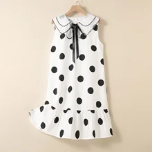 Polka Point Cotton Dress 2022 Summer New Style Sen Girls Student Small Fresh Loose Large Sleeveless Skirt