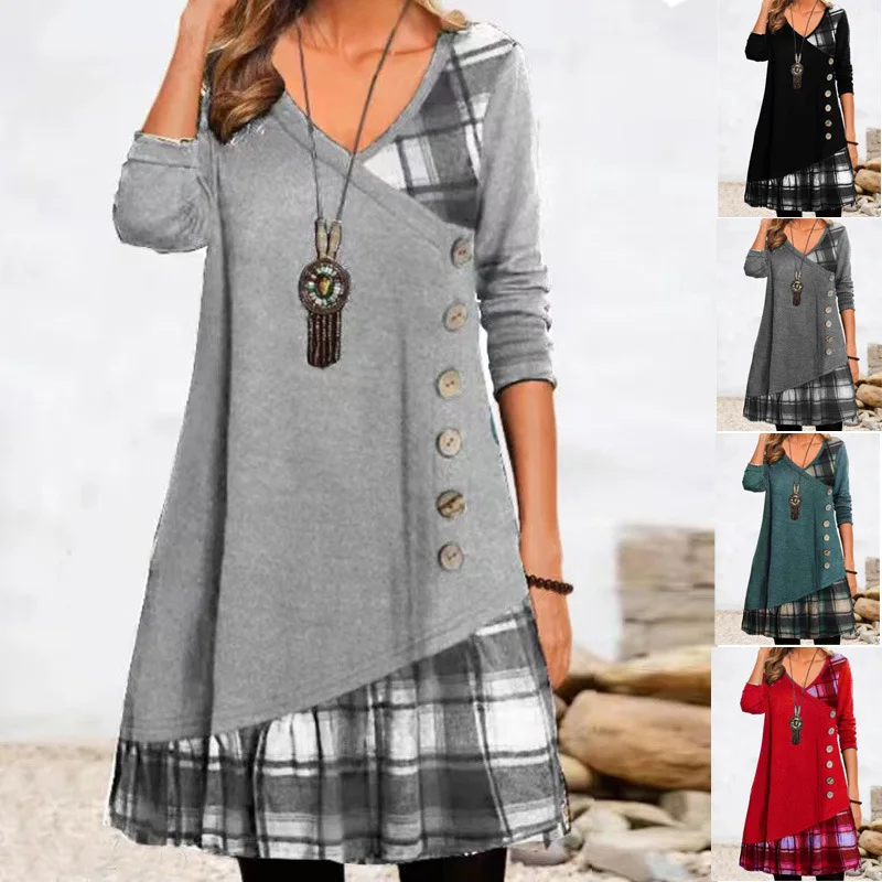 Women's Casual Dress T Shirt Dress Tee Dress Tartan Dress Mini Dress short Sleeve Plaid Ruched Winter Fall Spring V Neck Modern
Women's Casual Dress T Shirt Dress Tee Dress Tartan Dress Mini Dress short Sleeve Plaid Ruched Winter Fall Spring V Neck Modern