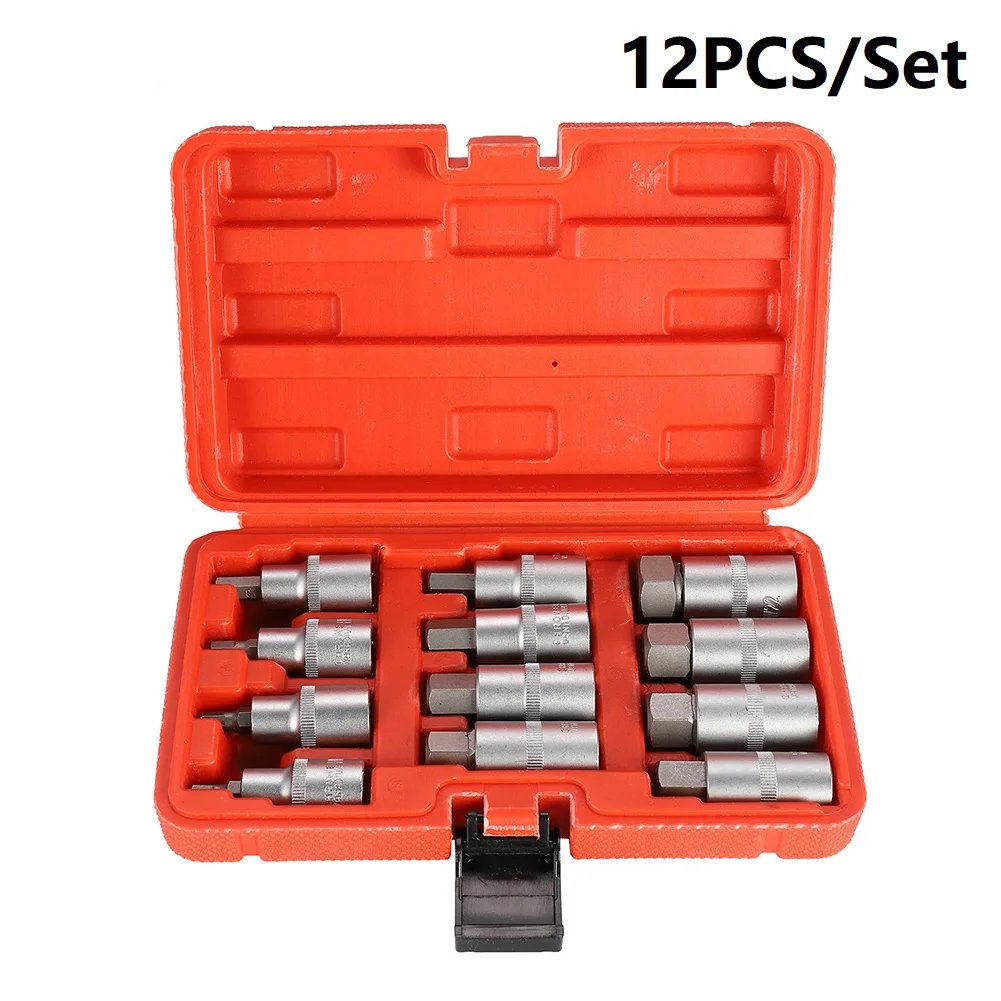 12pcs Hexagon Wrench Sockets Set 1/2 Inch Drive Impact Hex Bit Socket Set H5-22 Chrome Vanadium Steel Tamper Proof Bit Socket
12pcs Hexagon Wrench Sockets Set 1/2 Inch Drive Impact Hex Bit Socket Set H5-22 Chrome Vanadium Steel Tamper Proof Bit Socket