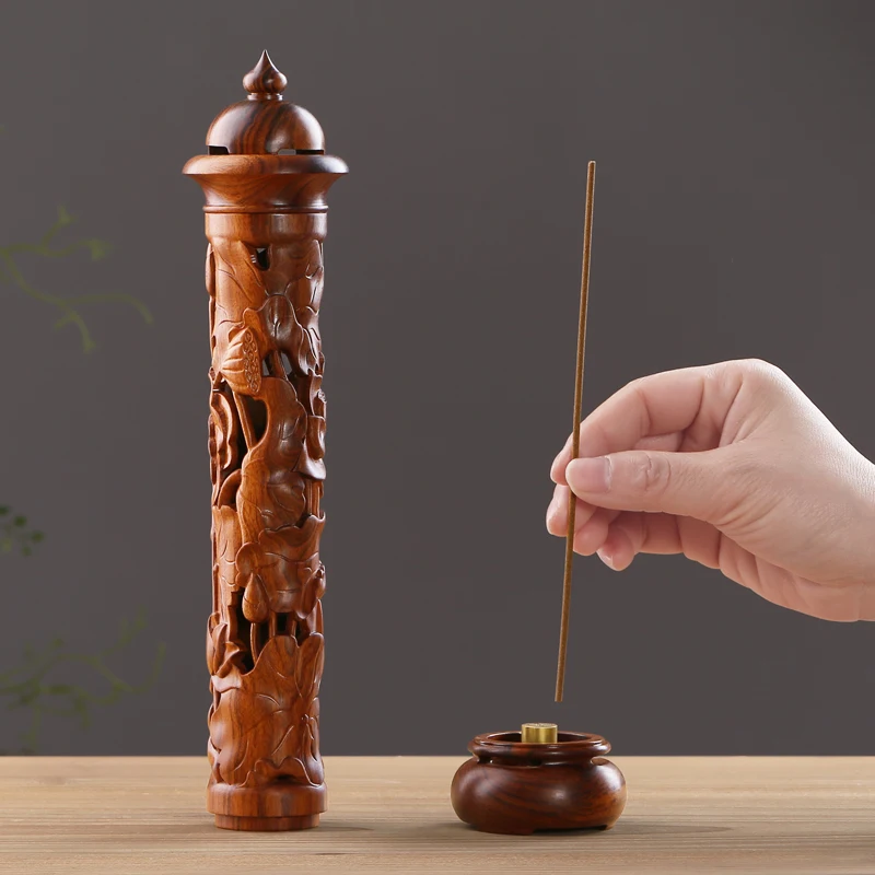 Vertical Sandalwood Lotus Thread Incense Burner Household Tea Ceremony Incense Burner Zen Dragon Pillar Round Incense Tube
Vertical Sandalwood Lotus Thread Incense Burner Household Tea Ceremony Incense Burner Zen Dragon Pillar Round Incense Tube