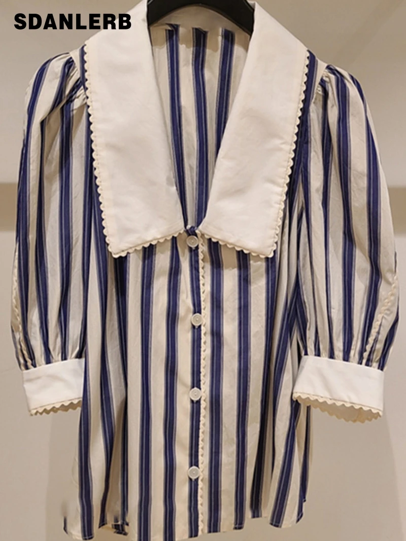 Новинка лета 2022, топы в стиле ретро с воротником «Питер Пэн», приталенная рубашка в Вертикальную Полоску с пышными рукавами, женская модная ...
Новинка лета 2022, топы в стиле ретро с воротником «Питер Пэн», приталенная рубашка в Вертикальную Полоску с пышными рукавами, женская модная ...