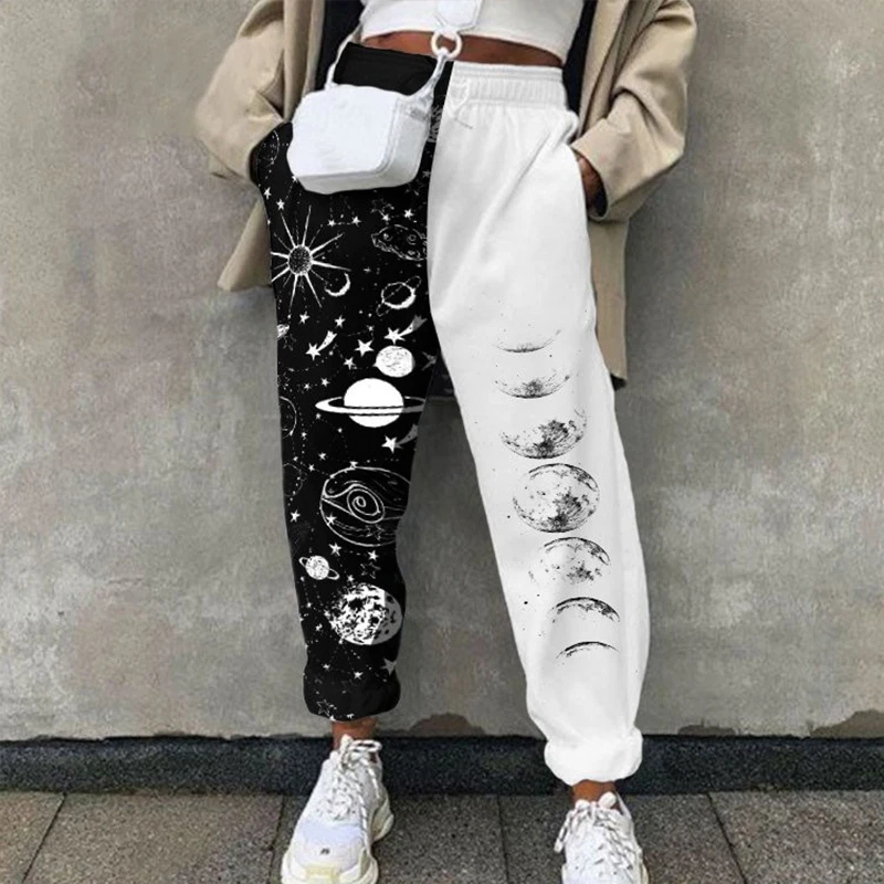 Black White Splicing Star Print Sweatpants Women Pants Wide Leg Elastic Waist Street Casual Joggers Women Spring 2022
Black White Splicing Star Print Sweatpants Women Pants Wide Leg Elastic Waist Street Casual Joggers Women Spring 2022