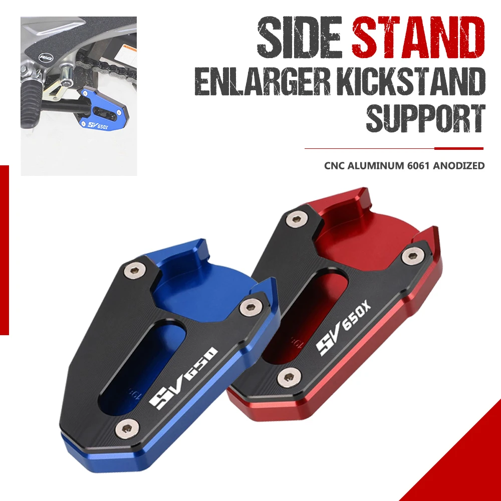 

For Suzuki SFV650 Gladius SV 650 X SV650X SV650 ABS SFV 650 Motorcycle CNC Kickstand Foot Side Stand Extension Pad Support Plate