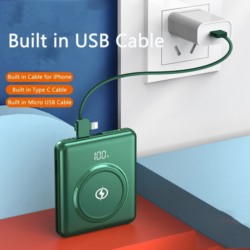15W Fast Qi Wireless Charger 20000mAh Power Bank 10000mAh Mini Powerbank Built in Cable for iPhone 12 X Samsung Xiaomi Poverbank
15W Fast Qi Wireless Charger 20000mAh Power Bank 10000mAh Mini Powerbank Built in Cable for iPhone 12 X Samsung Xiaomi Poverbank