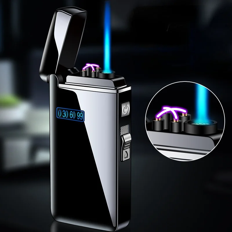 Arc Lighter And Gas Lighter Gas-Electric Dual-Purpose Lighter Dual Arc Jet Lighter Windproof Cool Briquet Creative Encendedores
Arc Lighter And Gas Lighter Gas-Electric Dual-Purpose Lighter Dual Arc Jet Lighter Windproof Cool Briquet Creative Encendedores