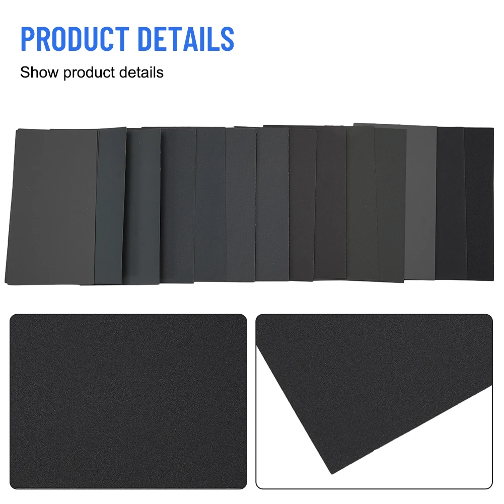 Sandpaper Professional Grade Wet/Dry Sandpaper Assortment 15PCS 400 600 800 1000 1200 1500 2000 2500 3000 Grit
Sandpaper Professional Grade Wet/Dry Sandpaper Assortment 15PCS 400 600 800 1000 1200 1500 2000 2500 3000 Grit