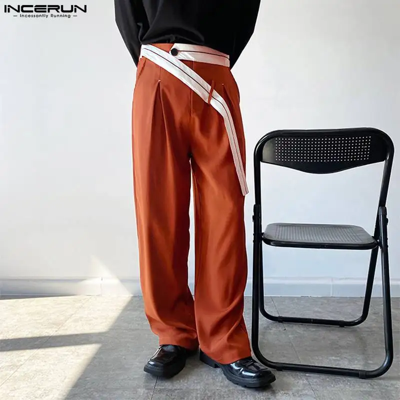 2023 Men Pants Patchwork Button Loose Joggers Streetwear Male Straight Pants Pockets Pleated Casual Trousers Men S-5XL INCERUN 
2023 Men Pants Patchwork Button Loose Joggers Streetwear Male Straight Pants Pockets Pleated Casual Trousers Men S-5XL INCERUN