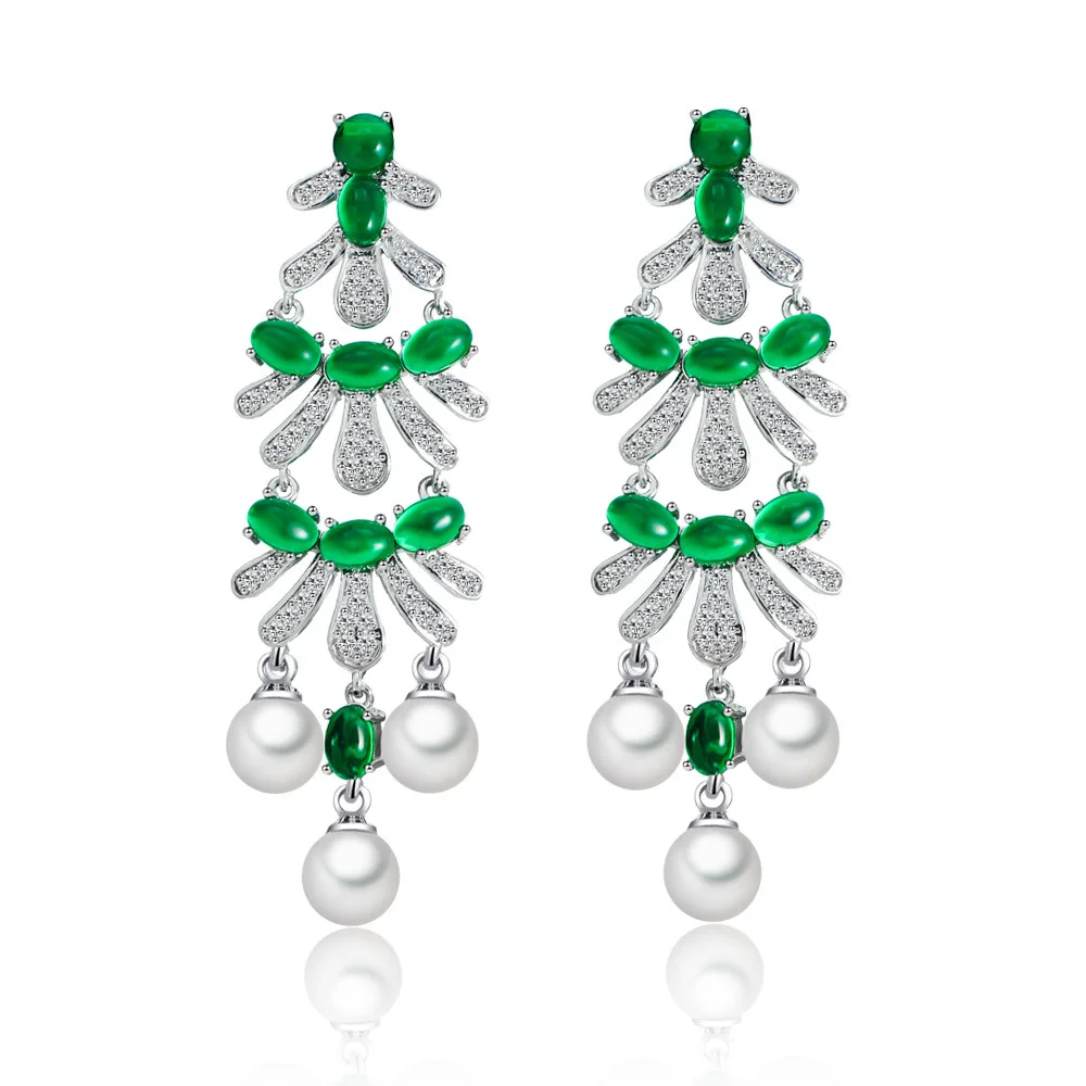 Flower Cubic Zircon CZ Chandelier Earrings,Pearls Dangle Earring for Wedding, Women Dinner Accessories Jewelry SZE0493
Flower Cubic Zircon CZ Chandelier Earrings,Pearls Dangle Earring for Wedding, Women Dinner Accessories Jewelry SZE0493
