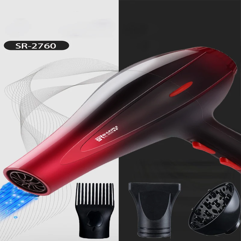 

2000W Strong Power Blow Dryer Adjustment Barber Salon Hot and Cold Air Negative Ion Hair Dryers 2 Speed Styling Tools 220-240V