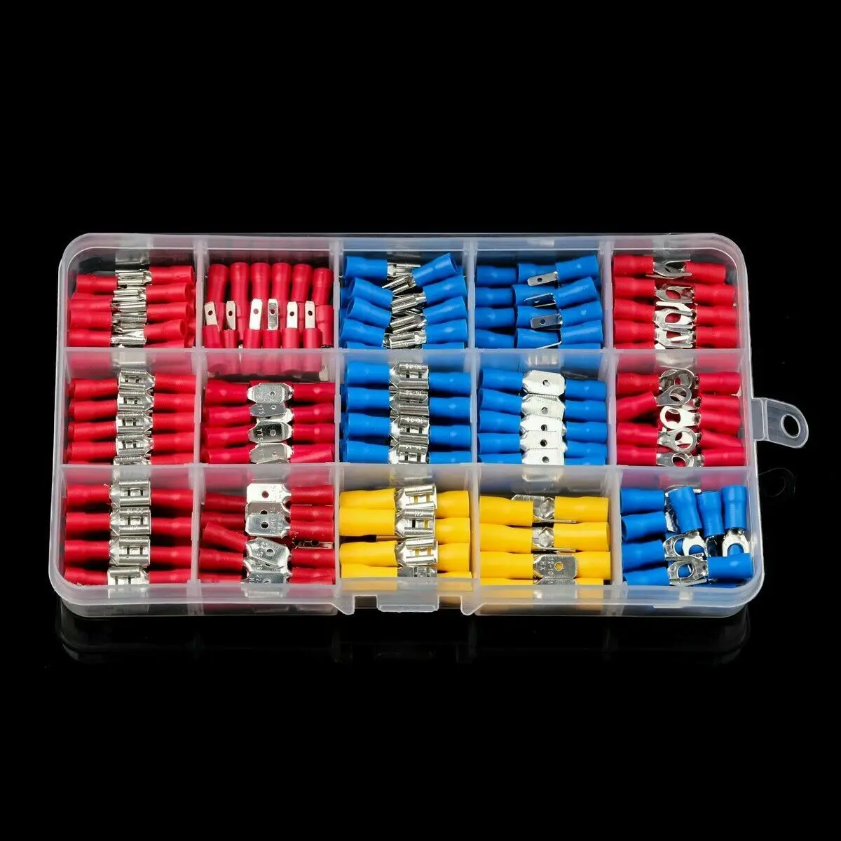 3 colors Crimp Spade Terminal Insulated Red yellow blue Assorted Box size 17.5*10*2.2cm Connectors High Quality
3 colors Crimp Spade Terminal Insulated Red yellow blue Assorted Box size 17.5*10*2.2cm Connectors High Quality