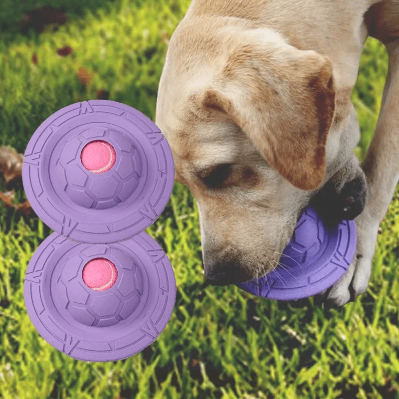

Креативная игрушка для собак, жевательная игрушка из натурального каучука с защитой от укусов, Интерактивная прочная летающая тарелка для чистки зубов, тренировочная игрушка для питомцев