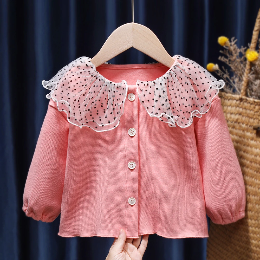 Girls' Autumn Wave Point Lapel T-shirt 2022 Autumn New Female Baby Coat Cotton Baby Cardigan Top Thin 1-6 Years Spring Clothes
Girls' Autumn Wave Point Lapel T-shirt 2022 Autumn New Female Baby Coat Cotton Baby Cardigan Top Thin 1-6 Years Spring Clothes